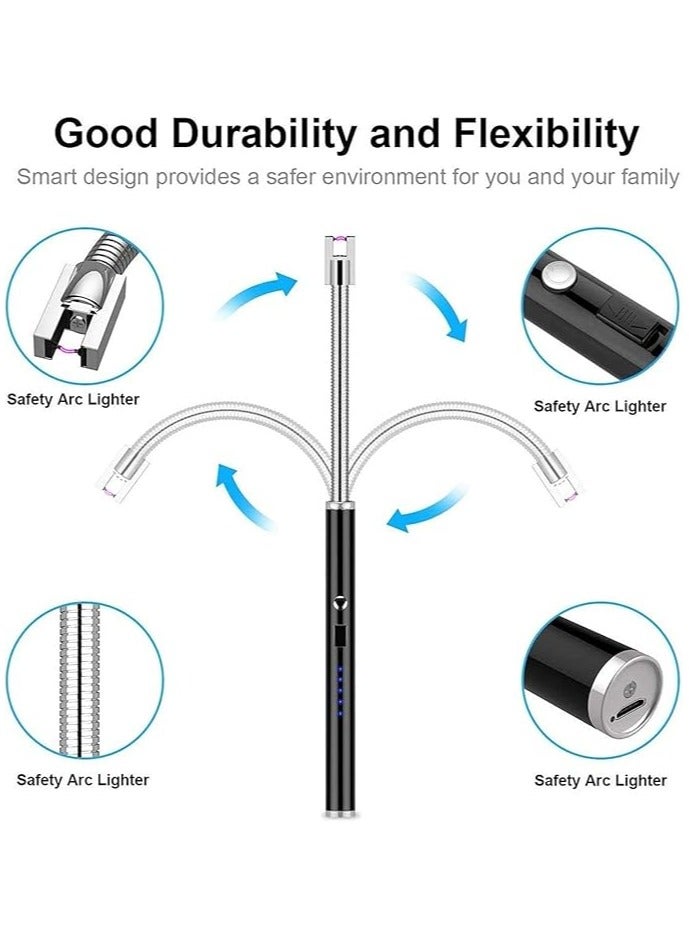 Festive Gallery Arc Lighter, Flameless Electronic Lighter with LED Battery Indicator, Rechargeable USB Lighter, Wind & Weatherproof Lighter for Kitchen, Barbecue, Candles, Gas Stove - Image 3