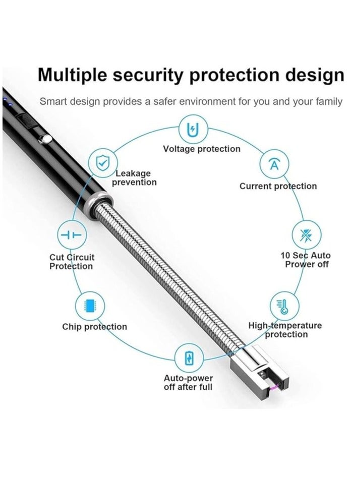 Festive Gallery Arc Lighter, Flameless Electronic Lighter with LED Battery Indicator, Rechargeable USB Lighter, Wind & Weatherproof Lighter for Kitchen, Barbecue, Candles, Gas Stove - Image 4