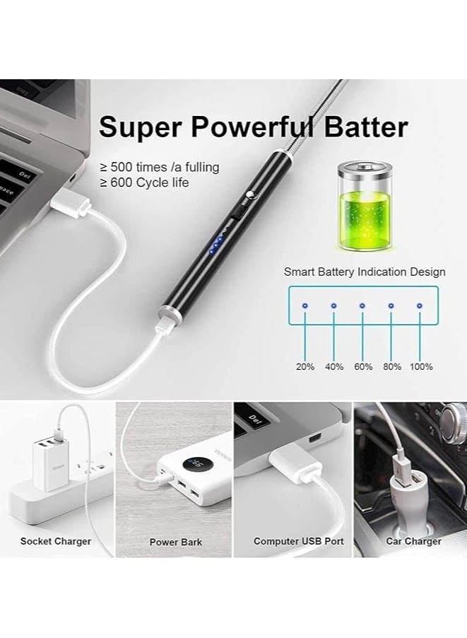 Festive Gallery Arc Lighter, Flameless Electronic Lighter with LED Battery Indicator, Rechargeable USB Lighter, Wind & Weatherproof Lighter for Kitchen, Barbecue, Candles, Gas Stove - Image 5
