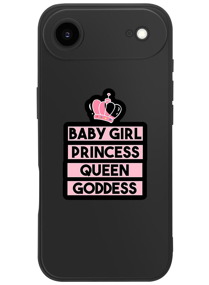 Theodor Protective Slim Fit Case Liquid Silicone Cover with Full Body Protection Anti-Scratch Shockproof Case For Apple iPhone 17 Air (Black) Baby Girl Princess - Image 1