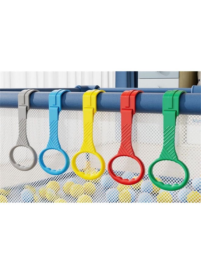 YYaaloa 5pcs Walk Assistant Plastic Baby Crib Pull Rings for Baby Baby Pull Up Rings Cot Hanging Rings for Infant Baby Toddler Practice Tool (5 Color)  - Image 1