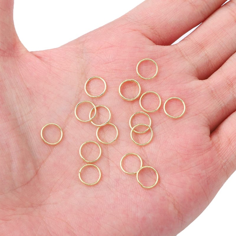 BEADIA 14K Gold Plated Jump Rings Non Tarnish 8mm 300pcs for Jewelry Making Findings - Image 3