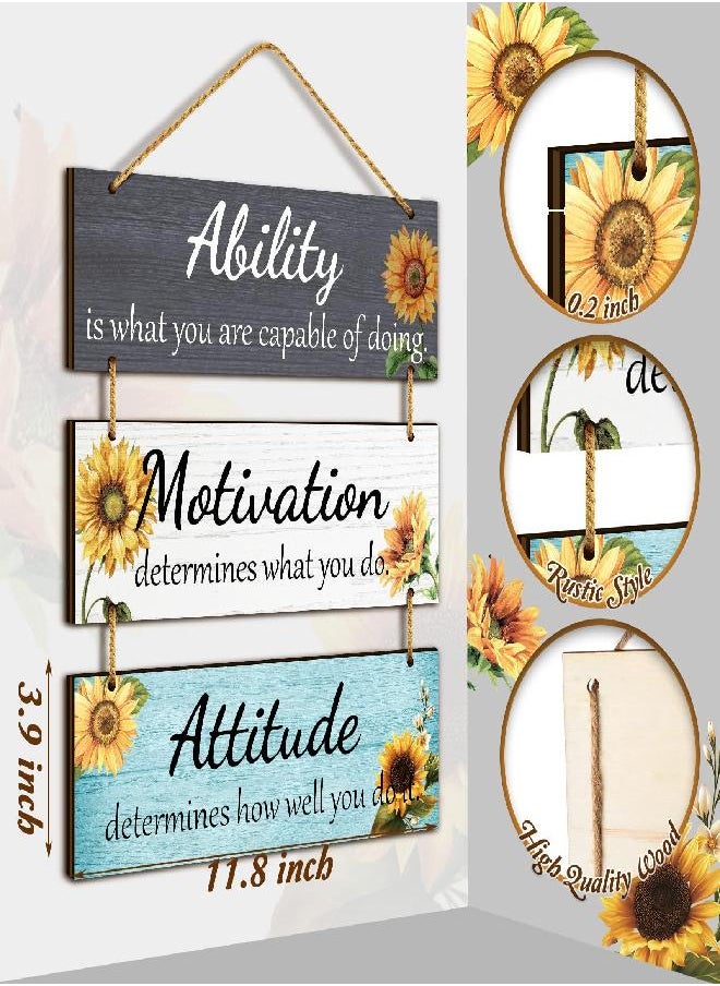 Jetec - Office Wall decor Inspirational Rustic Wall Decor Office Decor Motivational Wall Plaques with Sayings Wooden Wall Hangings Ability Sign Bathroom Decor for Home Office Wall Art (Wood) - Image 1