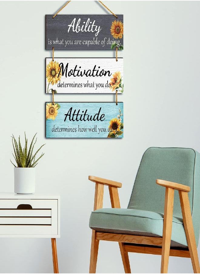Jetec - Office Wall decor Inspirational Rustic Wall Decor Office Decor Motivational Wall Plaques with Sayings Wooden Wall Hangings Ability Sign Bathroom Decor for Home Office Wall Art (Wood) - Image 1