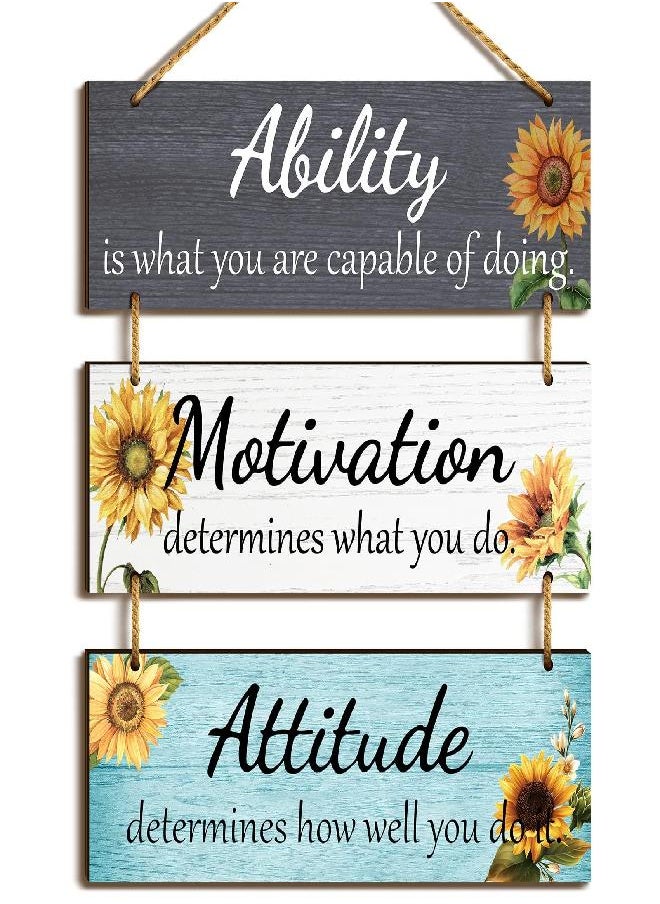 Jetec - Office Wall decor Inspirational Rustic Wall Decor Office Decor Motivational Wall Plaques with Sayings Wooden Wall Hangings Ability Sign Bathroom Decor for Home Office Wall Art (Wood) - Image 1