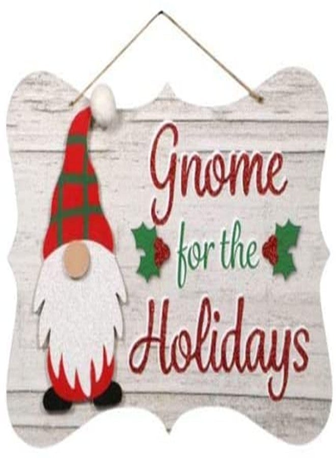 Konnect Holiday Christmas House Gnome for The Holidays Wall Hanger Hanging Decor with Red and Green Bell Door Knob Decor - Image 2