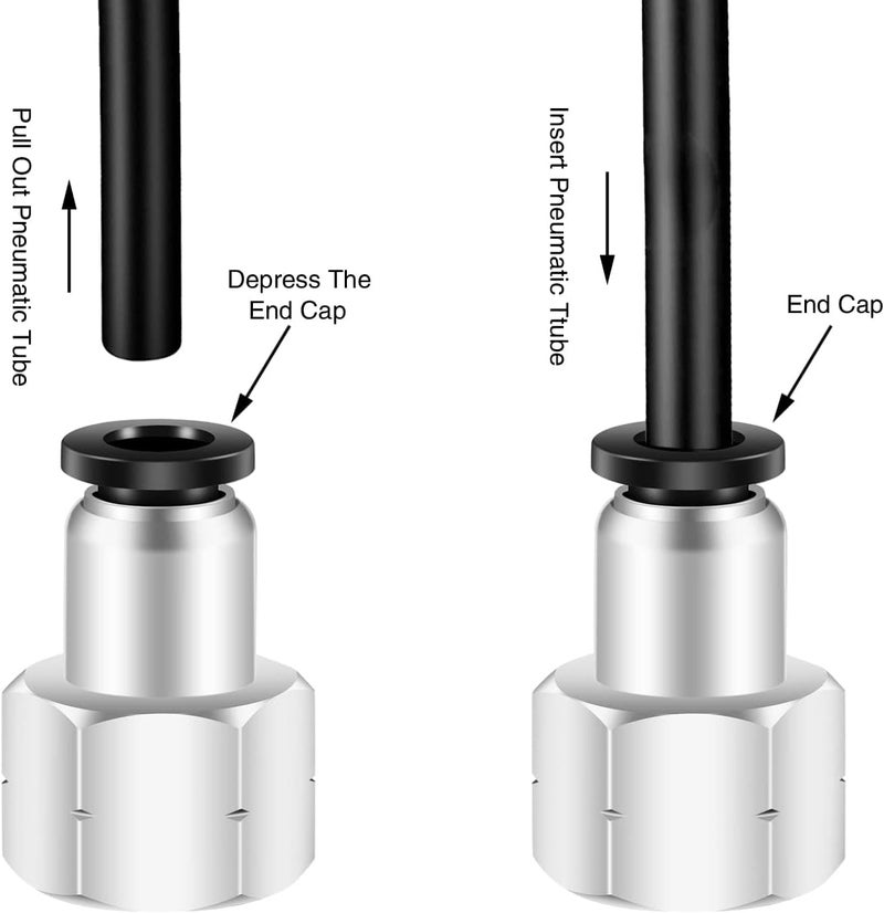 CEKER 1/4 Inch Air Tube Fittings - 1/8 Npt Female Push To Connect Quick Connect Air Hose Fittings 5Packs - Image 5