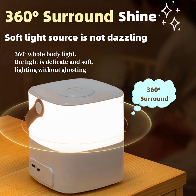 Lullaxx Rechargeable Touch Night Light - Dimmable LED Bedside Lamp with 3 Color Temperatures - Image 3