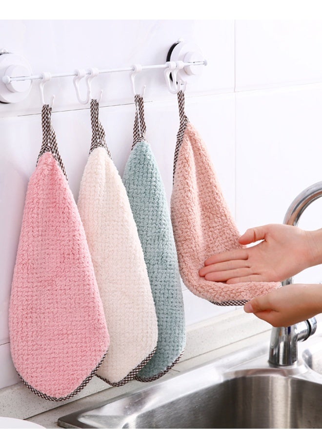 KANGLI 10 Pack Double-Sided Kitchen Towels - Soft & Absorbent Coral Fleece, Quick Drying, Lint-Free with Hanging Loop - Image 2
