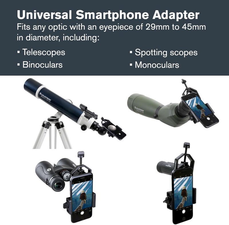 Celestron Basic Smartphone Adapter, 1.25-Inch Size, Black - Image 1