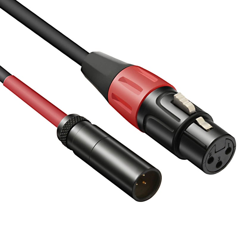 JOMLEY كابل JOMLEY Mini XLR إلى XLR، كابل صوت ميكروفون XLR أنثوي إلى Mini XLR ذكر لكاميرا Blackmagic Pocket 4K فيديو مساعد 4K - 1 قدم - Image 1