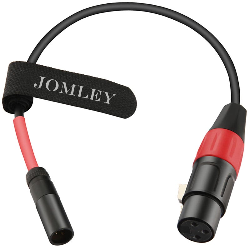 JOMLEY كابل JOMLEY Mini XLR إلى XLR، كابل صوت ميكروفون XLR أنثوي إلى Mini XLR ذكر لكاميرا Blackmagic Pocket 4K فيديو مساعد 4K - 1 قدم - Image 2