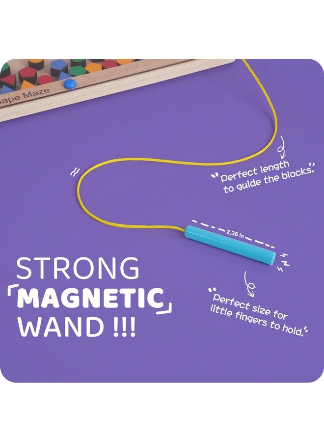 LiKee LiKee Strong Magnetic Maze, Montessori Toys for 1 2 3 Years Old Boy Girl, Wodden Puzzle Develop Fine Motor Skills, Kids On Road Trip Travel Airplane Activity, 1-5 Preschool Learning Shape & Color - Image 4