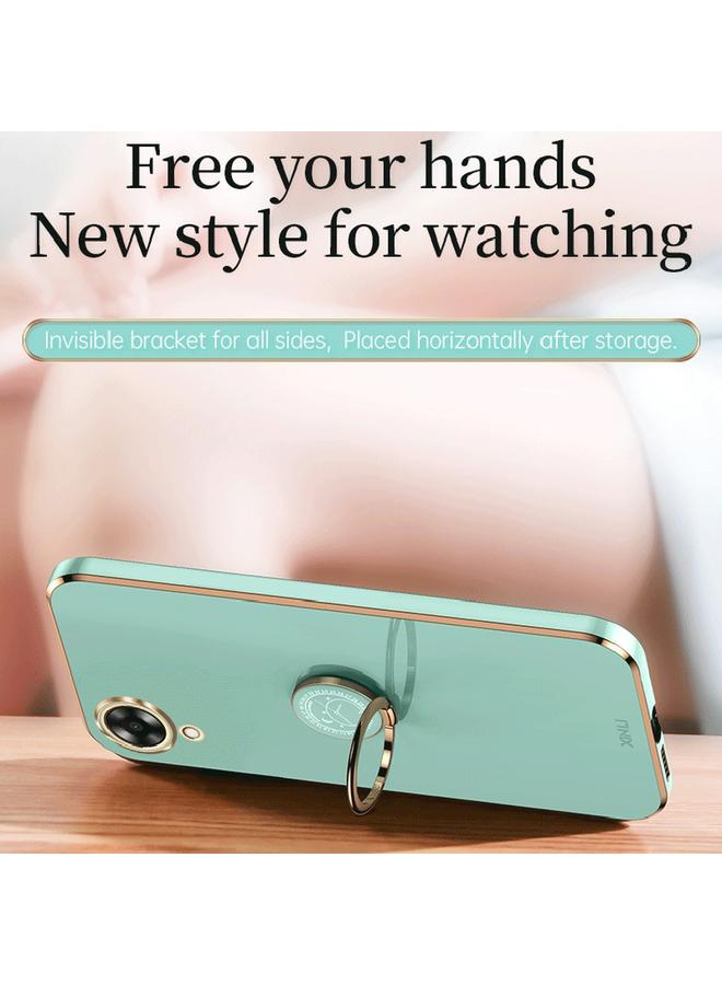 S-TOP Case For OPPO A17k XINLI Straight Edge 6D Electroplate TPU Phone Case with Ring Holder - Image 4