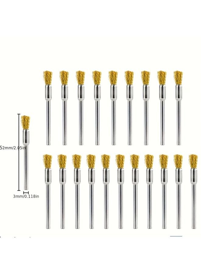 10 قطعة فرشاة سلك نحاسي مقاس 5 مم بمقبض 3.0 مم لأداة الروتاري لتلميع المعادن والطحن الكهربائي - Image 3