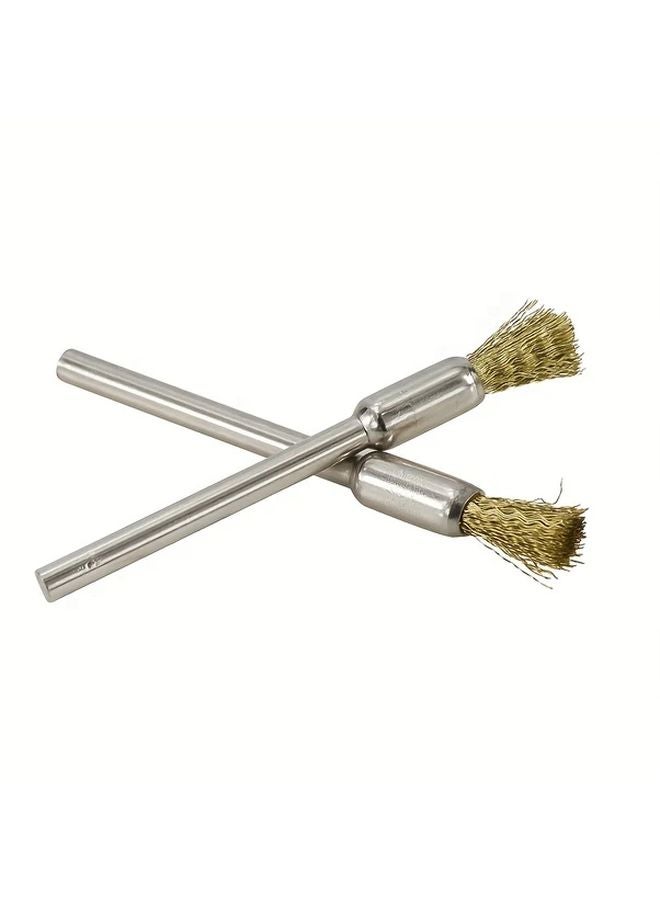 10 قطعة فرشاة سلك نحاسي مقاس 5 مم بمقبض 3.0 مم لأداة الروتاري لتلميع المعادن والطحن الكهربائي - Image 5