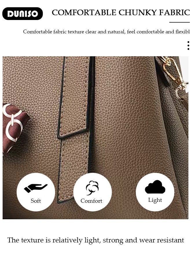 DUNISO Elegant Women's Handbag,Crossbody Bag with Removable Shoulder Strap,Large Capacity Tote Bag Shoulder Bag Fashion Ladies Satchel Bag for Women/Ladies Office Travel Daily Bag - Image 4