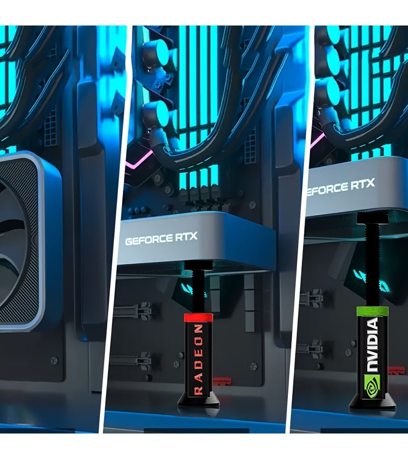 حامل بطاقة الرسومات موديل B للكمبيوتر الشخصي، دعامة دعم GPU لمقاومة الانحناء، حامل قابل للتعديل والتمديد، متوافق مع بطاقات رسومات Nvidia وRadeon، يمنع التشوه والالتواء. - Image 4