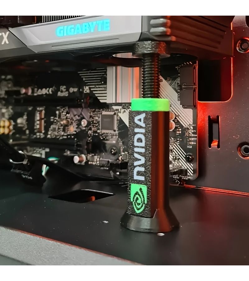 حامل بطاقة الرسومات موديل B للكمبيوتر الشخصي، دعامة دعم GPU لمقاومة الانحناء، حامل قابل للتعديل والتمديد، متوافق مع بطاقات رسومات Nvidia وRadeon، يمنع التشوه والالتواء. - Image 5