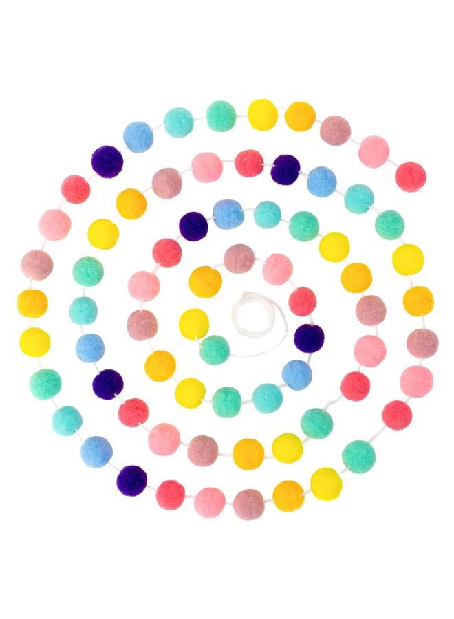 Rainflow 3PCS Wool Felt Ball Garland - Pom Pom Banner, Rainbow Hanging Decorations for Birthday, Rootm Decorate, Homeschool & Christmas Tree, Colorful Felt Balls Party Decor, 78.7inch - Image 1