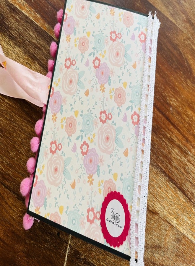 Crafted Forever Handmade Baby girl Scrapbook/mini album for Gifting and Memory Keeping, can hold 32 photos, A5 size, Hard bound, Pre decorated - Image 5