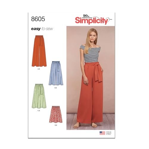 Simplicity US8605A Easy to Sew Women's Skirts and Loose Fitting Pants Sewing Patterns, Sizes 6-24 - Image 1