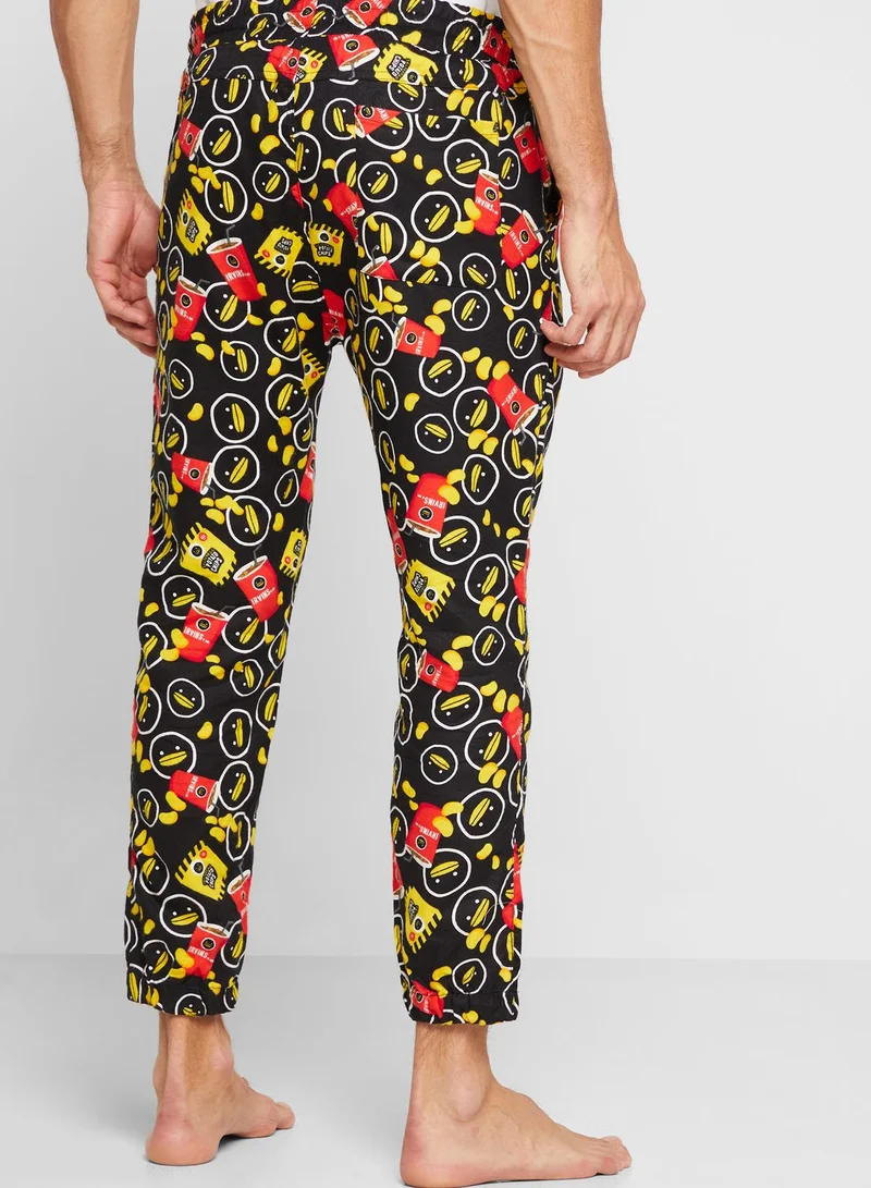 Cotton On Cuffed Printed Pyjama