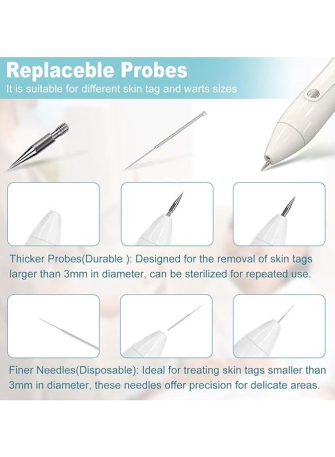 FCB Beauty Mole Removal Sweep Spot Pen with 9 Modes and LCD Display Replaceable Needle, USB Rechargeable Mole Removal Pen Skin Tag Removal Tool for Wart Spot Tattoo Body Freckles - Image 5