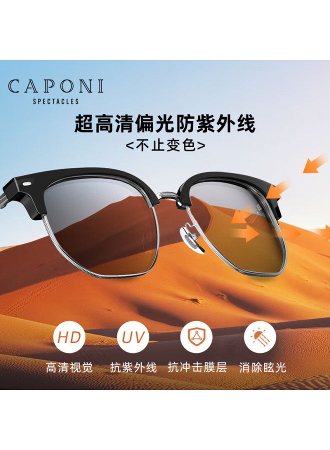 Caponi Photochromic Polarized Sungl For Men And Women, Day And Night Use, Driving-specific Gl, Pure Titanium, Uv Protection, Sun Protectio - Image 2