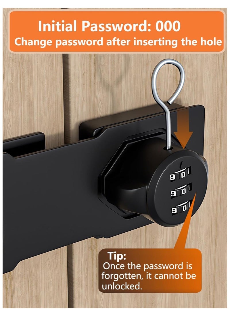 Household Cabinet Password Locks with  Screws and Viscose, No Punching Anti-Theft 3 Digit Combination Lock, Keyless Sliding Door Lock Privacy Locks for Closet Drawer File Cabinet.  - Image 4