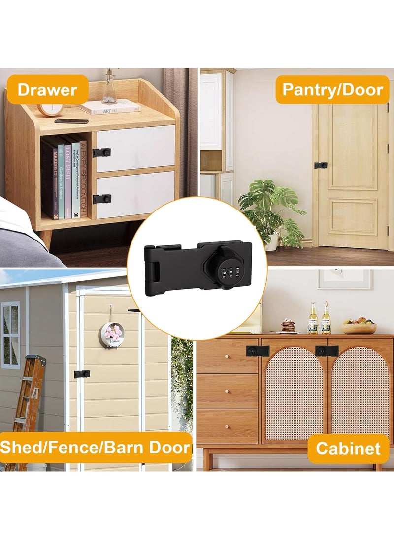 Household Cabinet Password Locks with  Screws and Viscose, No Punching Anti-Theft 3 Digit Combination Lock, Keyless Sliding Door Lock Privacy Locks for Closet Drawer File Cabinet.  - Image 5