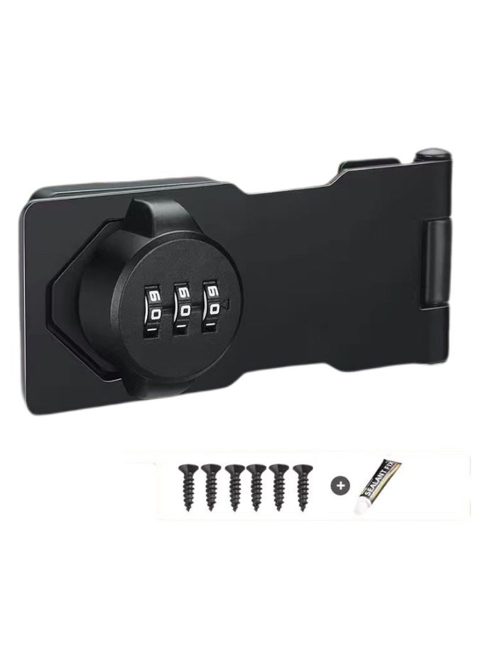 Household Cabinet Password Locks with  Screws and Viscose, No Punching Anti-Theft 3 Digit Combination Lock, Keyless Sliding Door Lock Privacy Locks for Closet Drawer File Cabinet.  - Image 1