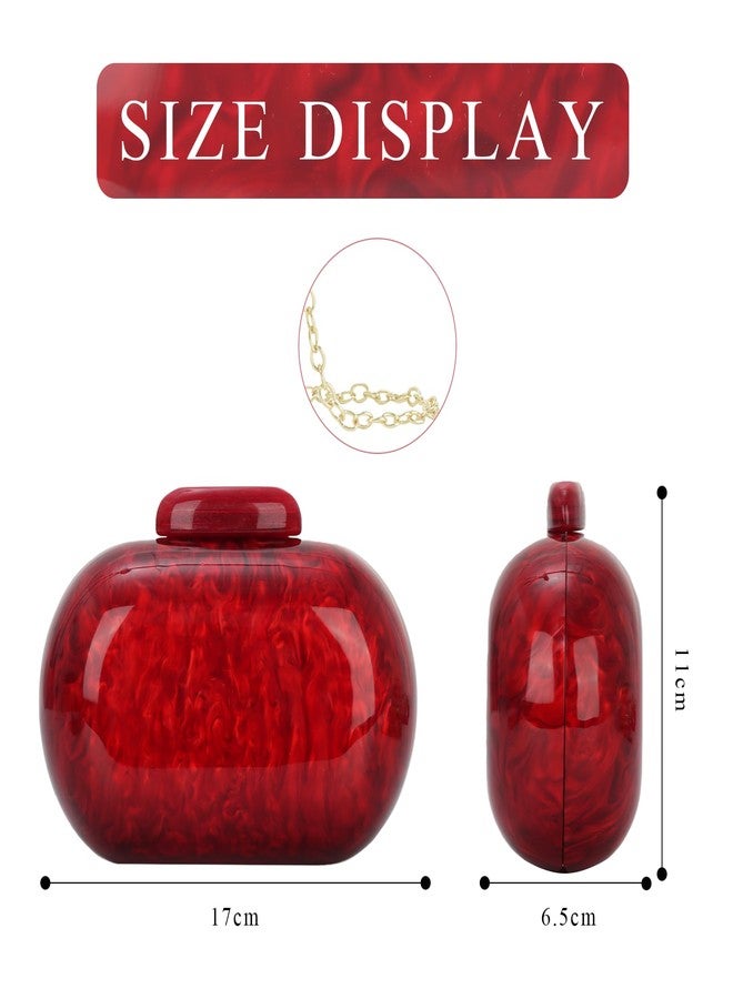 Fecialy Acrylic Clutch Purse for Women Marble Handbags Shell Shape Crossbody Bag Chic Evening Bag for Wedding Party - Image 3