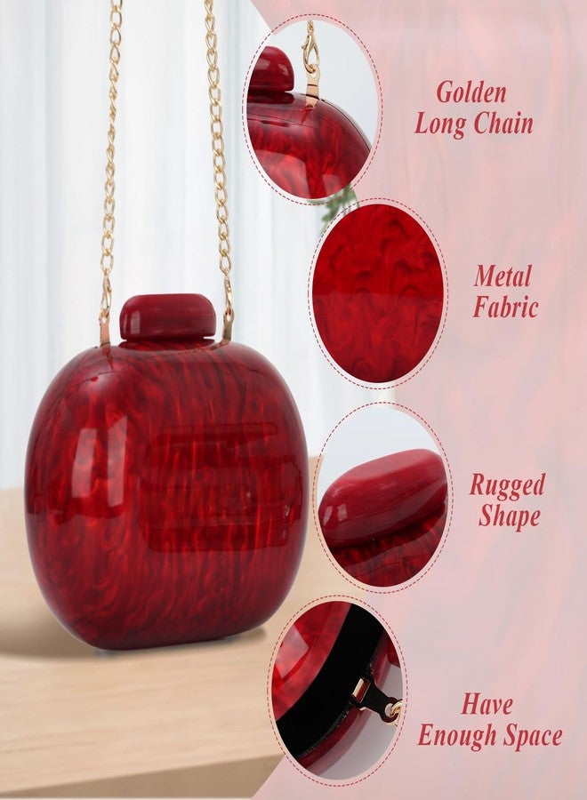 Fecialy Acrylic Clutch Purse for Women Marble Handbags Shell Shape Crossbody Bag Chic Evening Bag for Wedding Party - Image 4