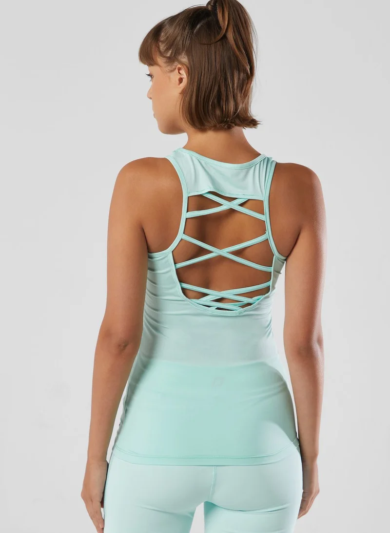 FRWD Criss Cross Detail Racer Tank Top