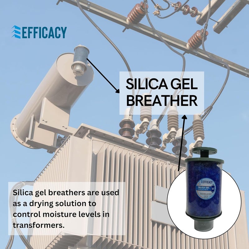 EFFICACY Efficacy Silica Gel Breather with Top Bottom Aluminium Body with Flange Transformers for Absorbing Moisture Blue Color Size 2KG Qty 1 - Image 3