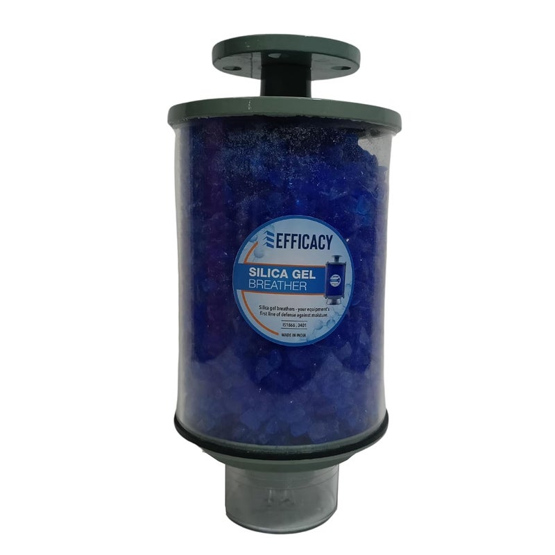 EFFICACY Efficacy Silica Gel Breather with Top Bottom Aluminium Body with Flange Transformers for Absorbing Moisture Blue Color Size 2KG Qty 1 - Image 1