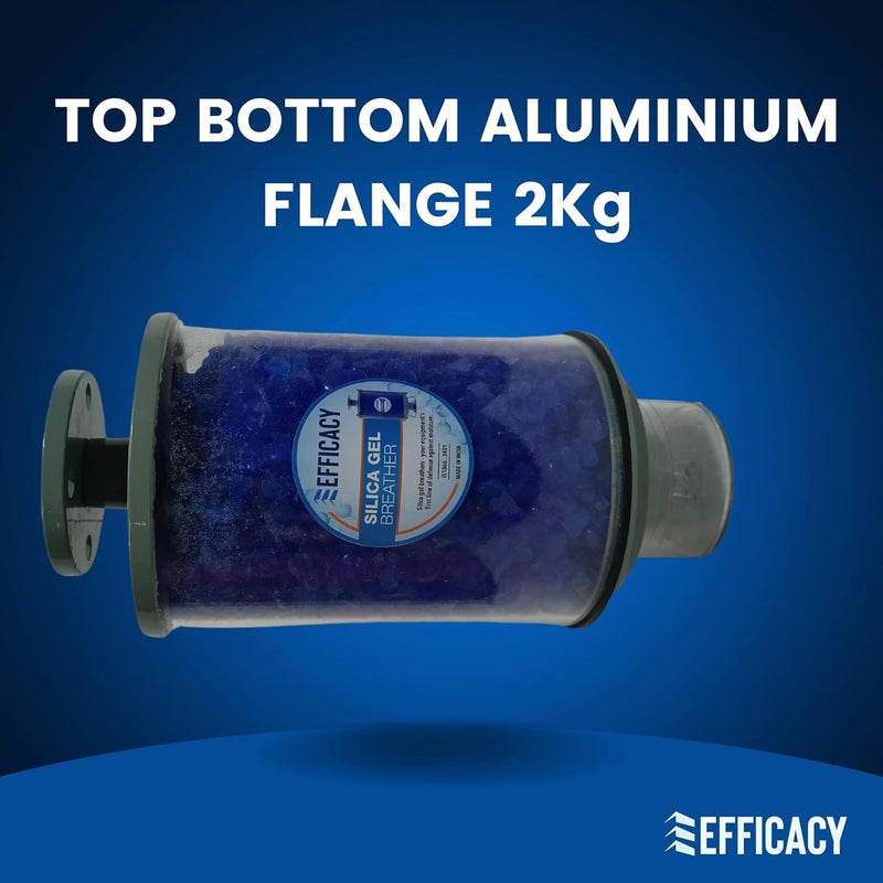 EFFICACY Efficacy Silica Gel Breather with Top Bottom Aluminium Body with Flange Transformers for Absorbing Moisture Blue Color Size 2KG Qty 1 - Image 2
