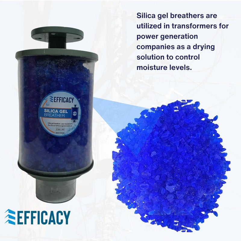EFFICACY Efficacy Silica Gel Breather with Top Bottom Aluminium Body with Flange Transformers for Absorbing Moisture Blue Color Size 2KG Qty 1 - Image 4
