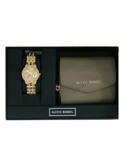 ALEXIS Alexis Bendel Women's Set Quartz watch with gold dial and leather clutch bag  - Image 2