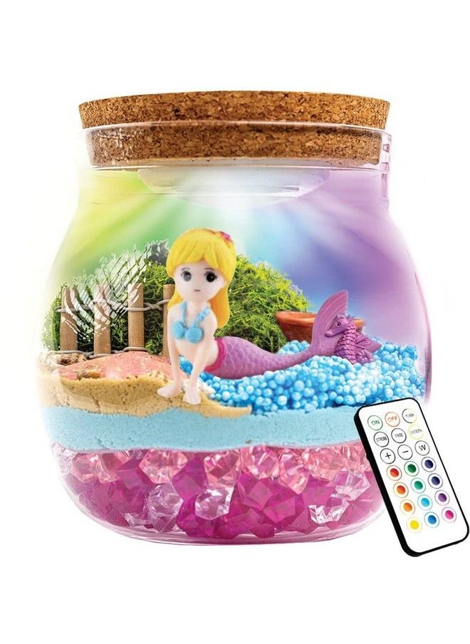Make it Up - Terrarium Arts And Crafts Kit For Kids Led Night Light Up & Remote Mermaid Birthday Gifts Toys For Girls Ages 4 5 6 7 8 9 10 Year Old - Image 1