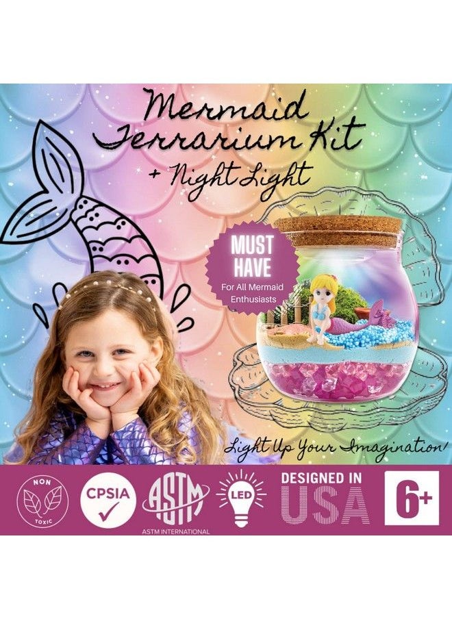 Make it Up - Terrarium Arts And Crafts Kit For Kids Led Night Light Up & Remote Mermaid Birthday Gifts Toys For Girls Ages 4 5 6 7 8 9 10 Year Old - Image 1