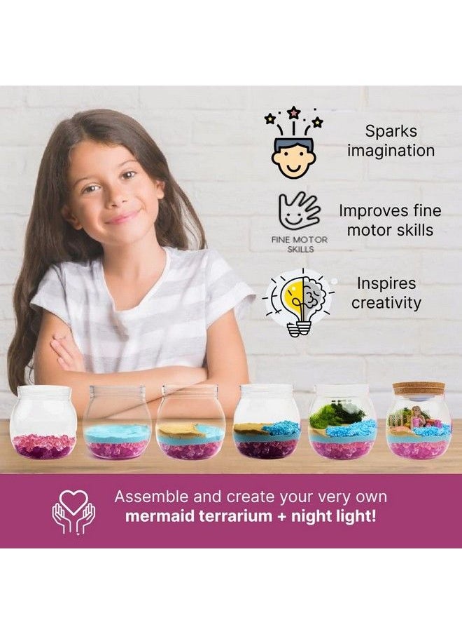 Make it Up - Terrarium Arts And Crafts Kit For Kids Led Night Light Up & Remote Mermaid Birthday Gifts Toys For Girls Ages 4 5 6 7 8 9 10 Year Old - Image 1