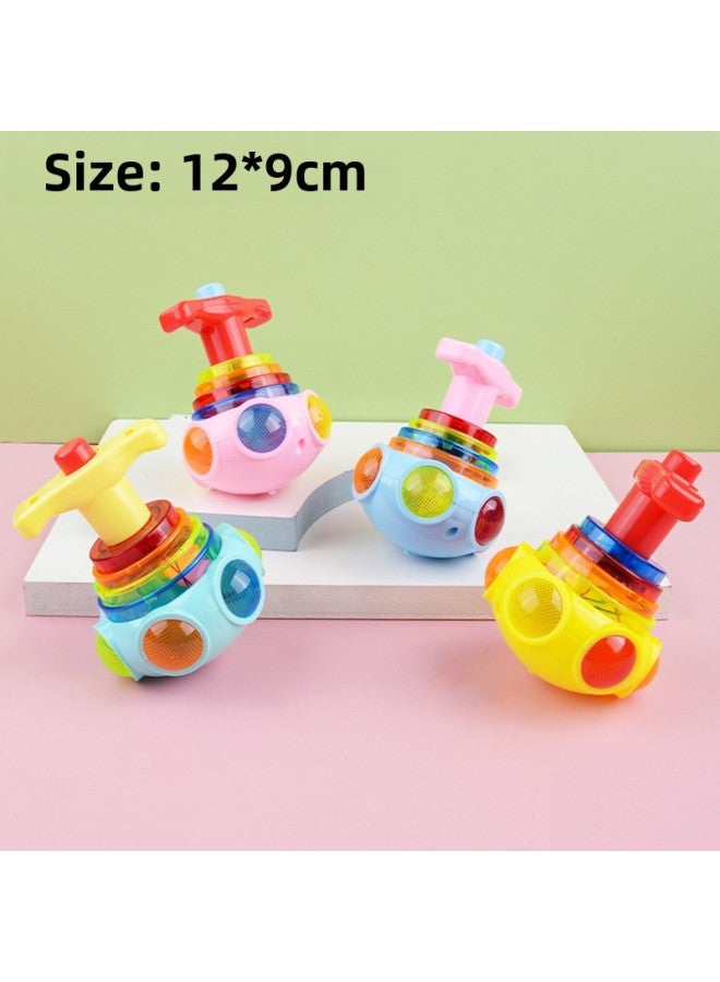 Shake The Sound Of The Same Children's Light Gyro Rotating Flash Lotus Gyro Boys And Girls Luminous Toys Stall Wholesale-Color:UFO Music Light Gyro-color Random ] - Image 1