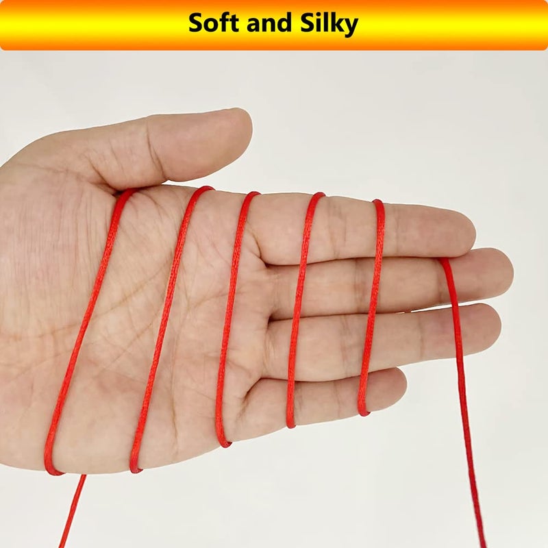 ChunLiou 2 mm 330 Feet Satin Nylon Cord String for Jewelry Making Bracelet Necklaces Beading Thread Rattail Macrame Kumihimo Chinese Knot Craft Red - Image 4