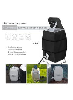 SYOSI Hot Tub Spa Heater Pump Cover, Waterproof Hot Tub Insulated Pump Cover with Zipper Opening, for Most Inflatable Hot Tub Spa Heater Pump on Market, for Multiple Brands (Black,Square)  - Image 2
