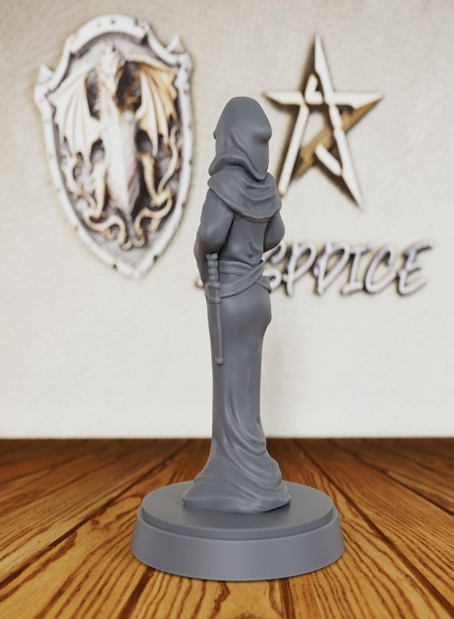 AUSPDICE Dungeons and Dragons Female Cultist Miniature Unpainted DND Minis, Tabletop RPG Game Figurine, Perfect RPG Gift for Role Playing Gamers & Occult Lore Enthusiasts-AS147 - Image 5