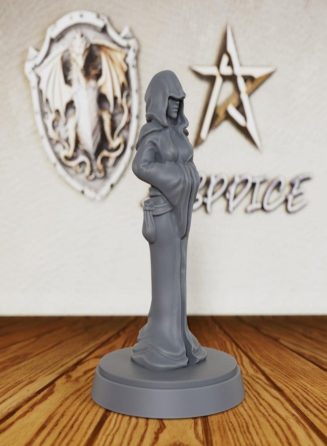 AUSPDICE Dungeons and Dragons Female Cultist Miniature Unpainted DND Minis, Tabletop RPG Game Figurine, Perfect RPG Gift for Role Playing Gamers & Occult Lore Enthusiasts-AS147 - Image 2