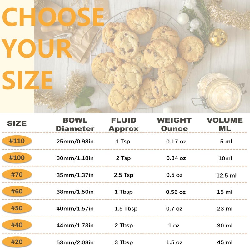 LLESCA Cookie Scoop, Ice Cream Scoop, 1Tbsp/15 ml/0.5oz Cookie Scoops for Baking, 18/8 Stainless Steel Cookie Scooper for Baking, Ice Cream Scooper with Trigger Release, Cookie Dough Scoop with Non-slip Grip - Image 4