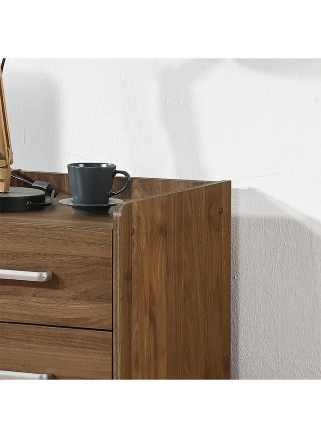 DANUBE HOME Supreme 2-Drawer Nightstand – Light Walnut Finish – Modern Bedside Table with Storage Drawers – Engineered Wood Night Stand for Bedroom Furniture - Image 3